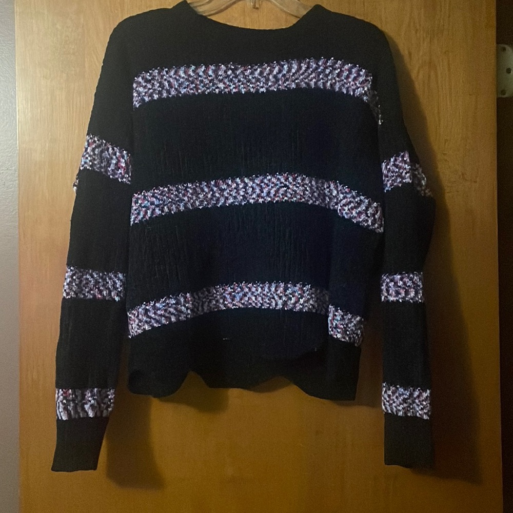 Scalloped Bottom Striped Sweater